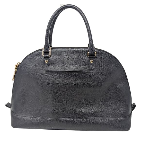 Coach Charlie Black Leather Dome Satchel Bag Gold Hardware 13.5x9.5x4.75 - Picture 3 of 6